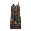 Boho Tribal Aztec Pattern Print Jersey Midi Cami Dress