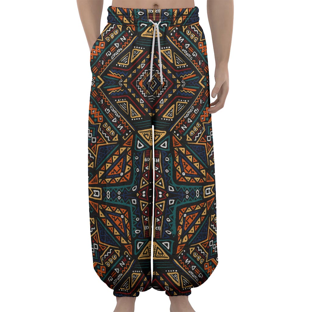 Boho Tribal Aztec Pattern Print Lantern Pants