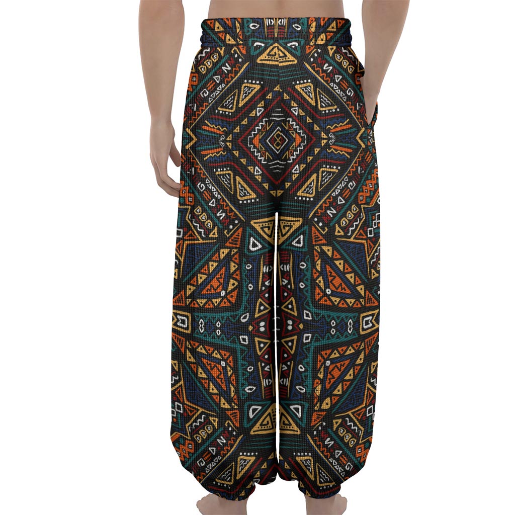 Boho Tribal Aztec Pattern Print Lantern Pants