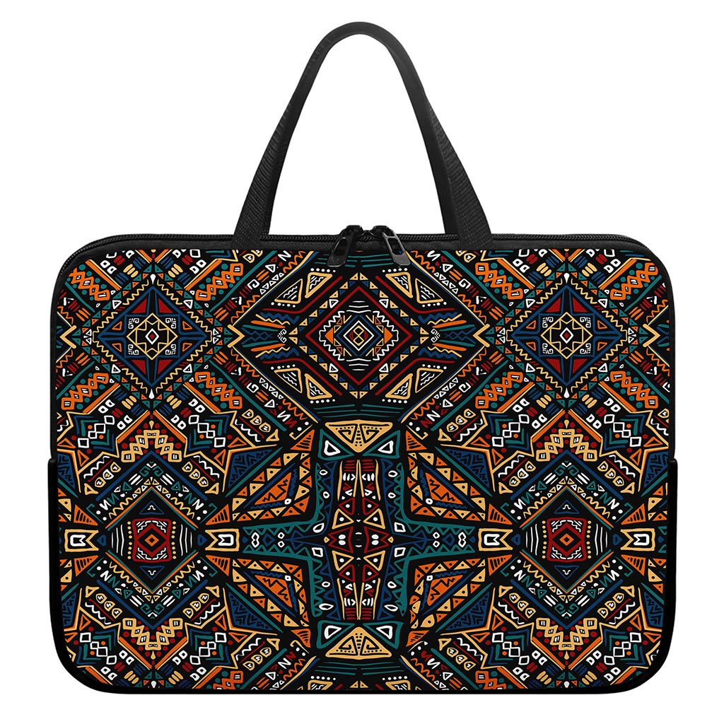 Boho Tribal Aztec Pattern Print Laptop Sleeve With Handle