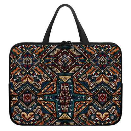 Boho Tribal Aztec Pattern Print Laptop Sleeve With Handle