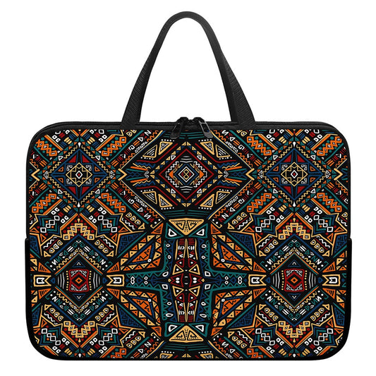 Boho Tribal Aztec Pattern Print Laptop Sleeve With Handle