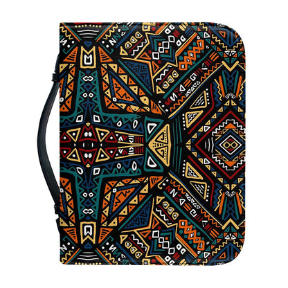 Boho Tribal Aztec Pattern Print Leather Bible Cover