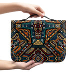 Boho Tribal Aztec Pattern Print Leather Bible Cover