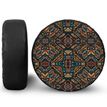 Boho Tribal Aztec Pattern Print Leather Spare Tire Cover
