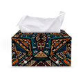 Boho Tribal Aztec Pattern Print Leather Tissue Box Cover