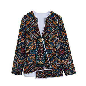 Boho Tribal Aztec Pattern Print Long Sleeve Short Coat