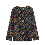 Boho Tribal Aztec Pattern Print Long Sleeve Short Coat