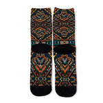 Boho Tribal Aztec Pattern Print Long Socks