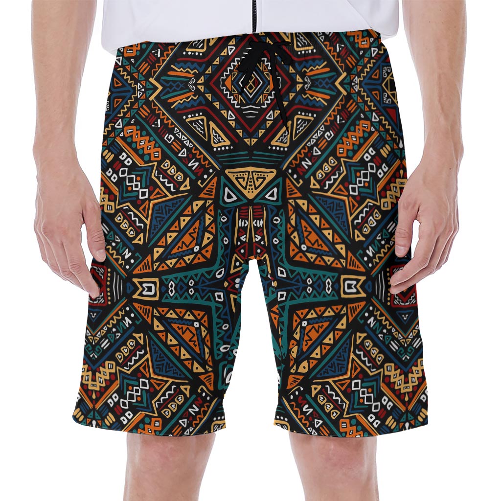 Boho Tribal Aztec Pattern Print Men's Beach Shorts