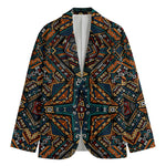 Boho Tribal Aztec Pattern Print Men's Blazer