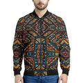 Boho Tribal Aztec Pattern Print Men's Bomber Jacket