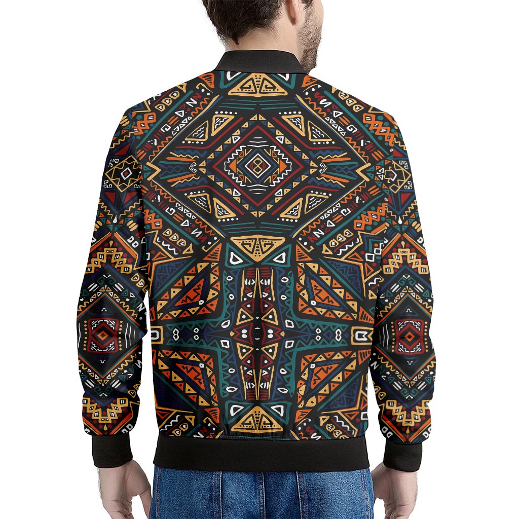Boho Tribal Aztec Pattern Print Men's Bomber Jacket