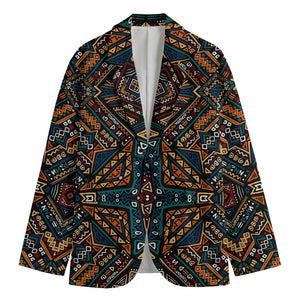 Boho Tribal Aztec Pattern Print Men's Cotton Blazer