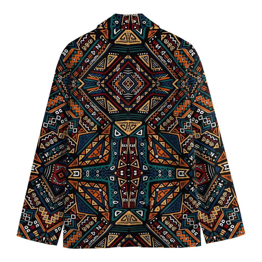 Boho Tribal Aztec Pattern Print Men's Cotton Blazer