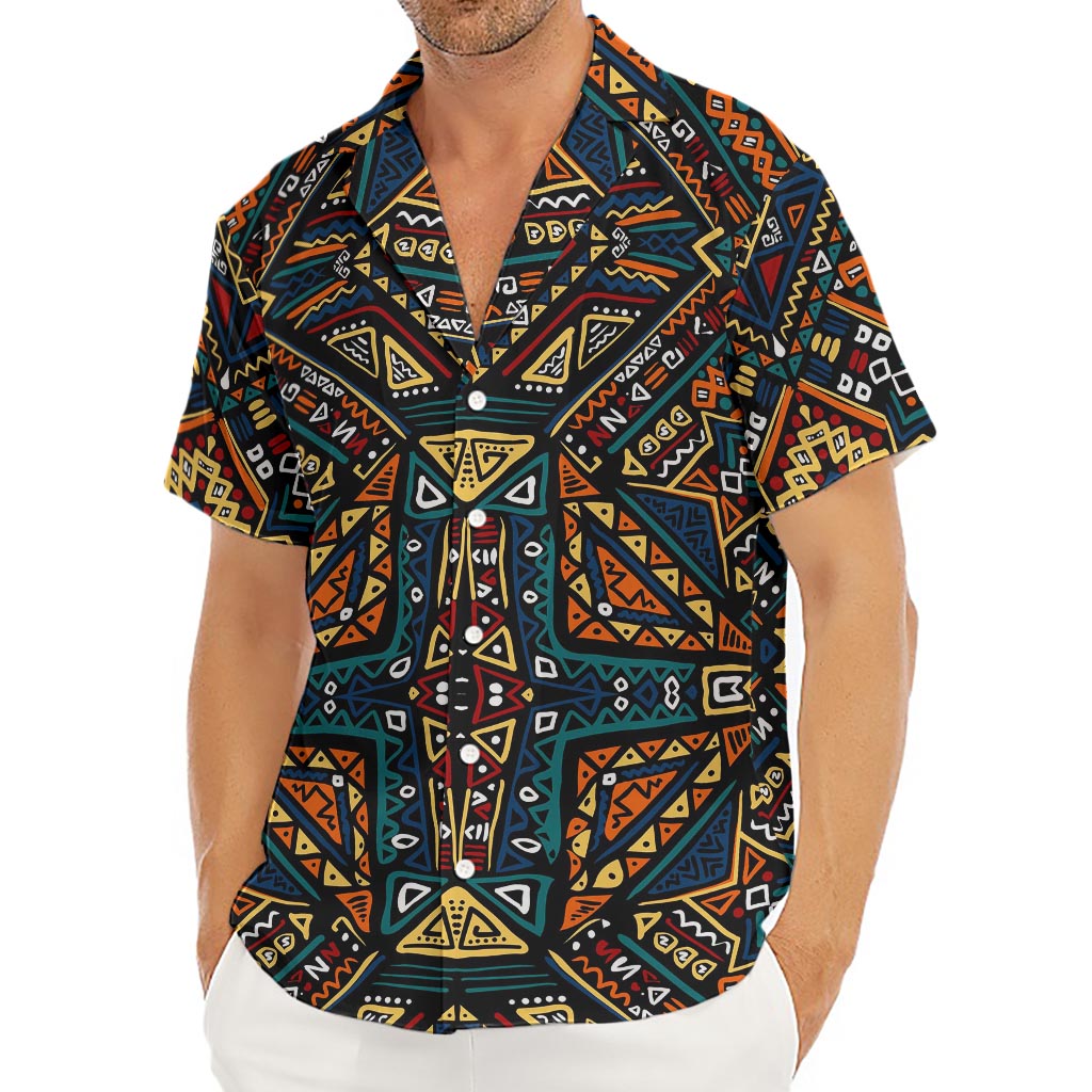 Boho Tribal Aztec Pattern Print Men's Deep V-Neck Shirt