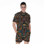 Boho Tribal Aztec Pattern Print Men's Rompers