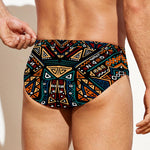 Boho Tribal Aztec Pattern Print Men's Swim Briefs