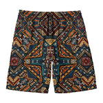 Boho Tribal Aztec Pattern Print Men's Swim Trunks