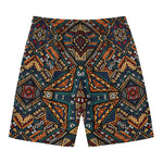 Boho Tribal Aztec Pattern Print Men's Swim Trunks