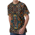Boho Tribal Aztec Pattern Print Men's Velvet T-Shirt
