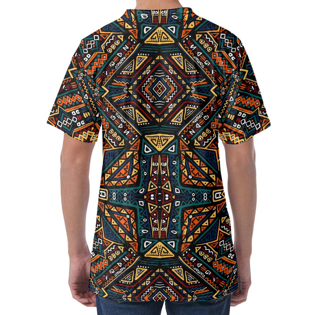 Boho Tribal Aztec Pattern Print Men's Velvet T-Shirt
