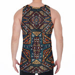 Boho Tribal Aztec Pattern Print Men's Velvet Tank Top