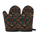 Boho Tribal Aztec Pattern Print Oven Mitts