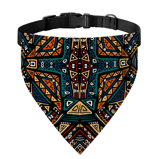 Boho Tribal Aztec Pattern Print Over The Collar Dog Bandana