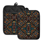 Boho Tribal Aztec Pattern Print Pot Holders With Pocket