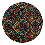 Boho Tribal Aztec Pattern Print Round Blanket