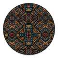 Boho Tribal Aztec Pattern Print Round Floor Mat