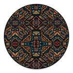 Boho Tribal Aztec Pattern Print Round Floor Mat