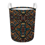 Boho Tribal Aztec Pattern Print Round Laundry Basket