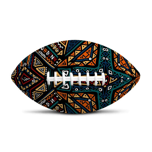 Boho Tribal Aztec Pattern Print Rugby Ball