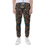 Boho Tribal Aztec Pattern Print Scuba Joggers