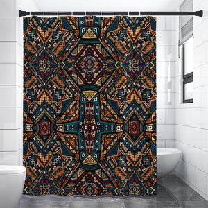 Boho Tribal Aztec Pattern Print Shower Curtain