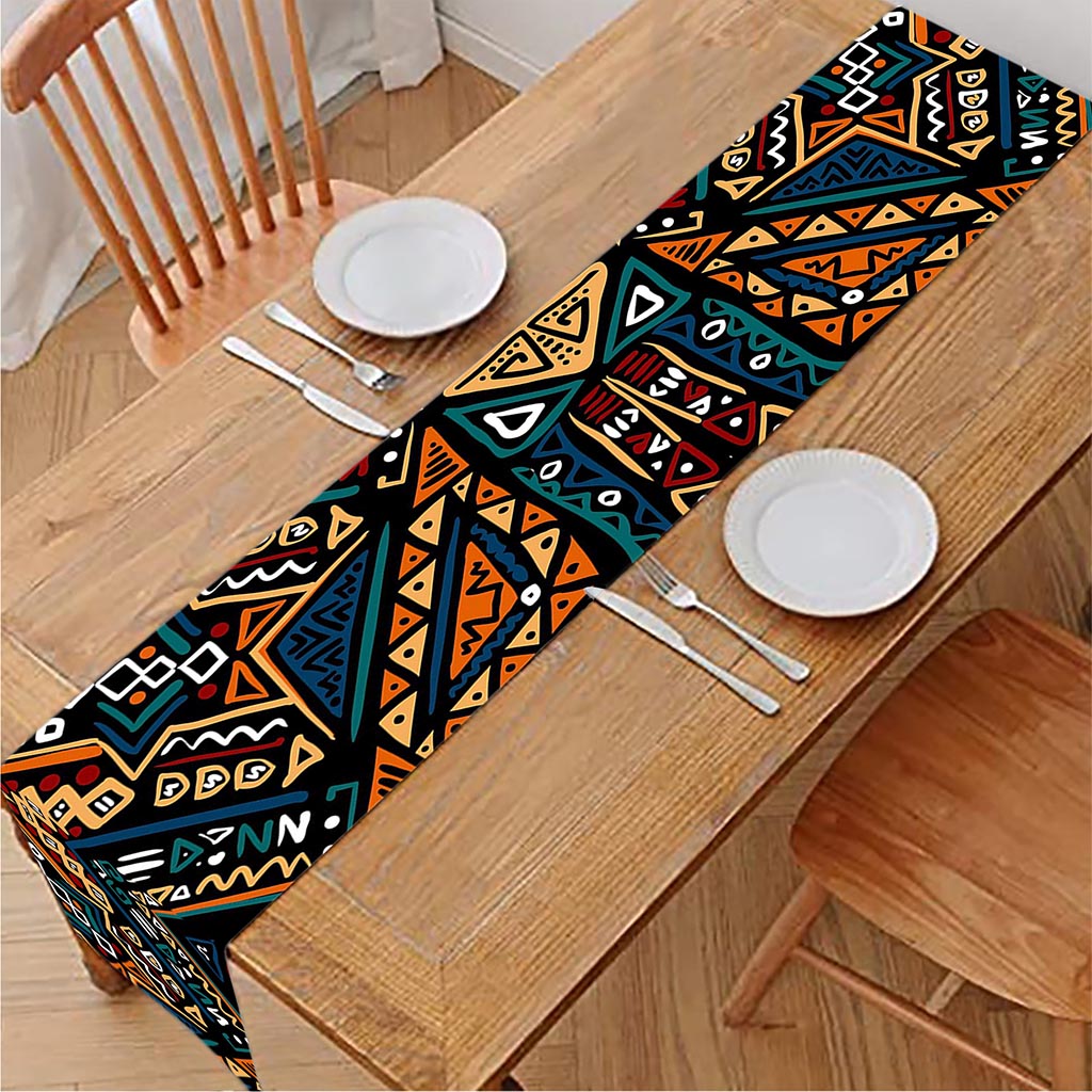 Boho Tribal Aztec Pattern Print Table Runner