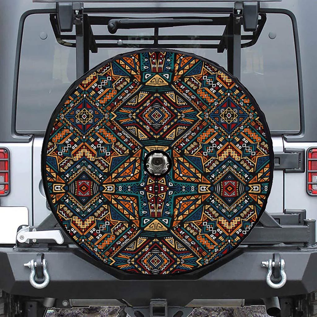 Boho Tribal Aztec Pattern Print Tire Cover With Camera Hole