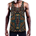 Boho Tribal Aztec Pattern Print Men's Workout Tank Top