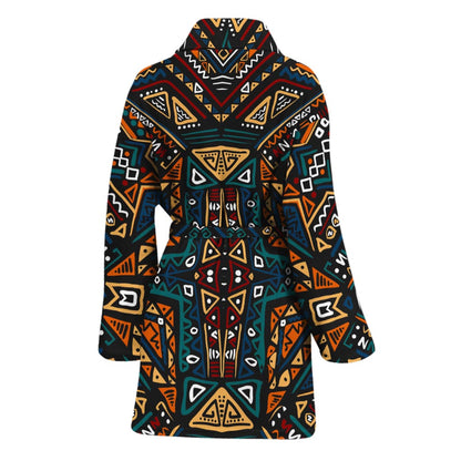 Boho Tribal Aztec Pattern Print Women's Bathrobe