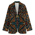 Boho Tribal Aztec Pattern Print Women's Blazer