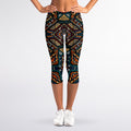 Boho Tribal Aztec Pattern Print Women's Capri Leggings