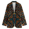 Boho Tribal Aztec Pattern Print Women's Cotton Blazer