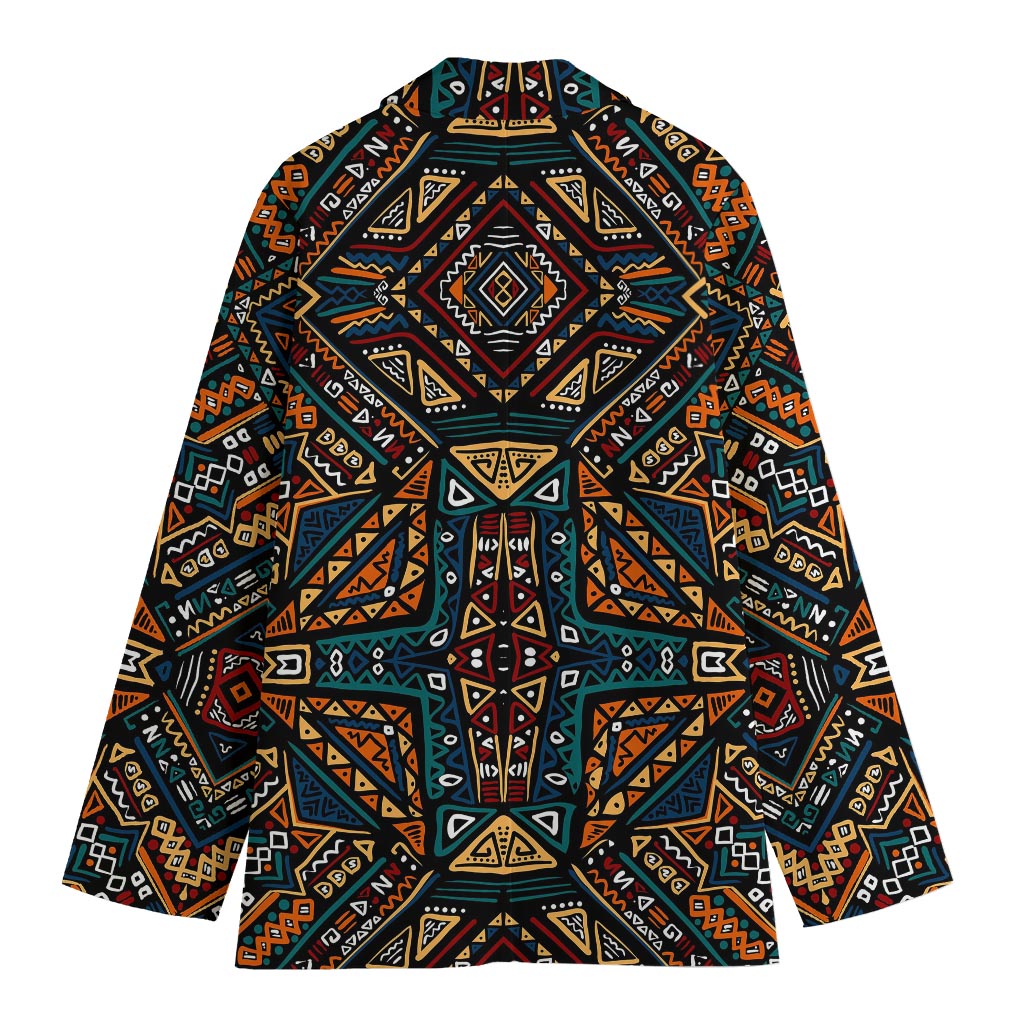 Boho Tribal Aztec Pattern Print Women's Cotton Blazer