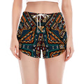 Boho Tribal Aztec Pattern Print Women's Split Running Shorts