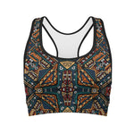 Boho Tribal Aztec Pattern Print Women's Sports Bra