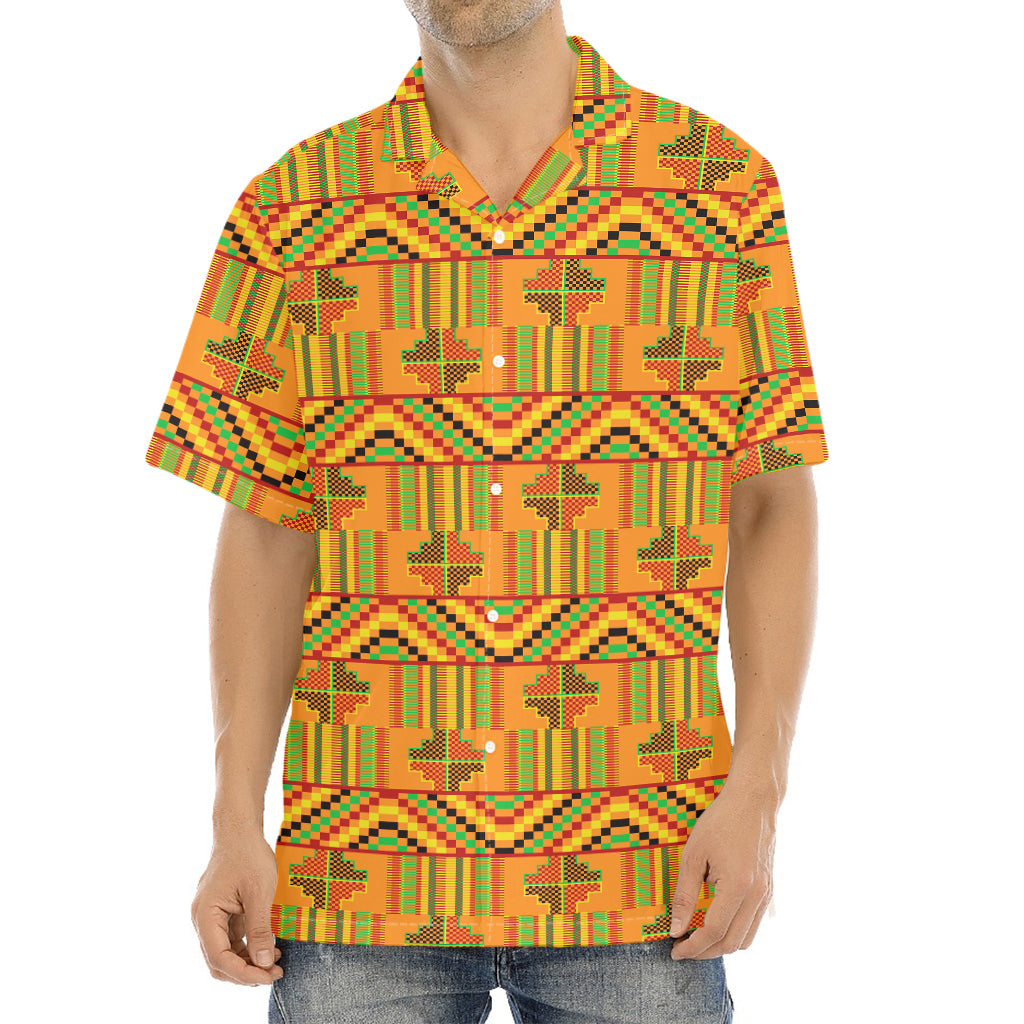 Bonwire Kente Pattern Print Aloha Shirt