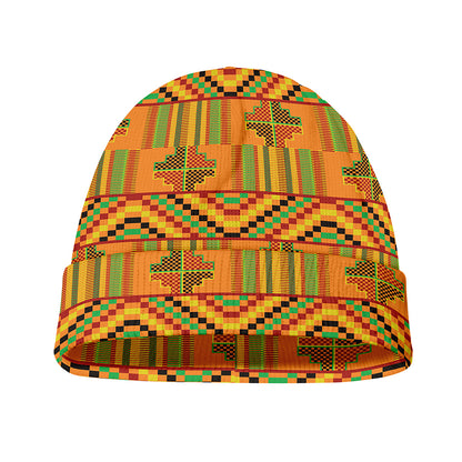 Bonwire Kente Pattern Print Beanie