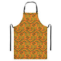 Bonwire Kente Pattern Print Bib Apron With Pocket